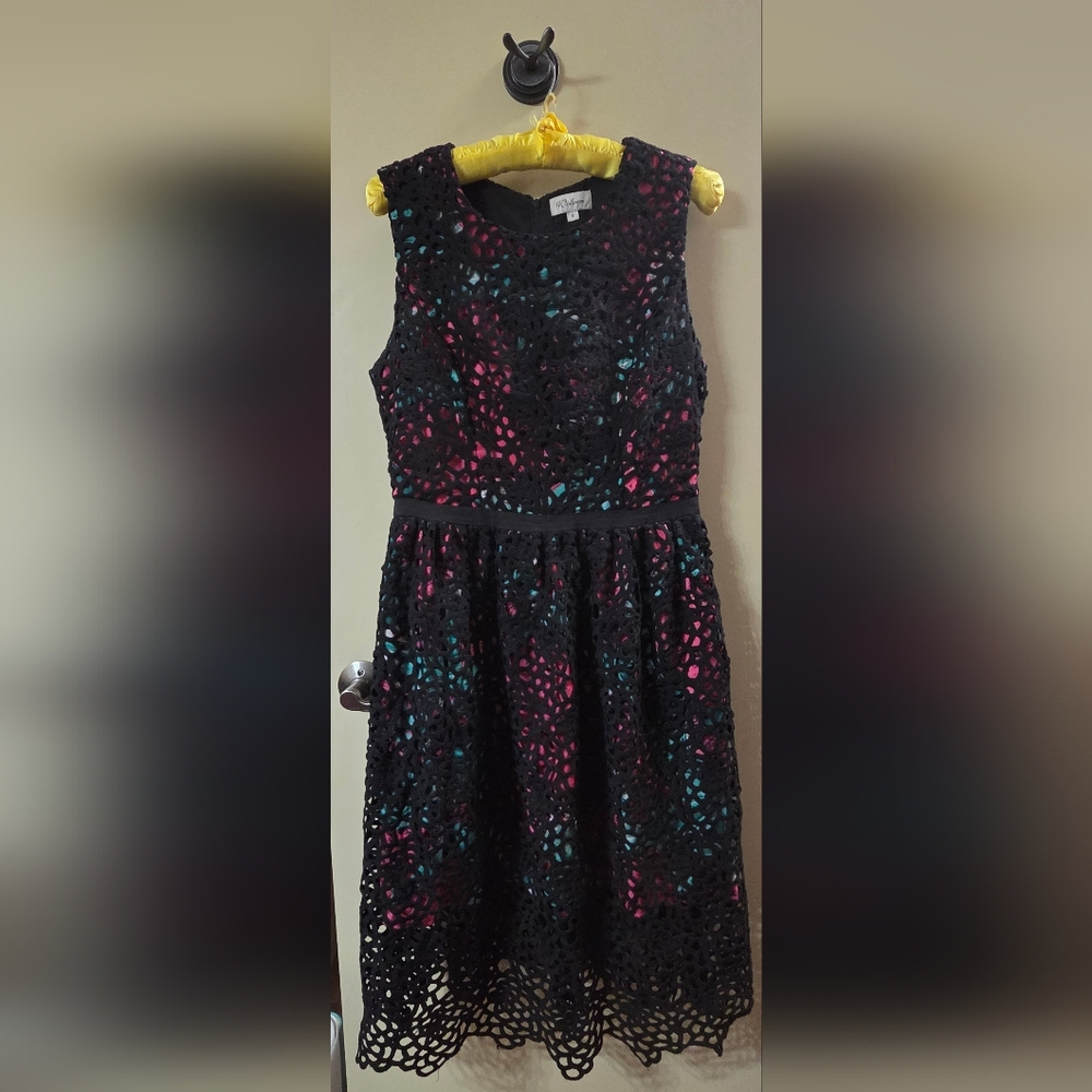 Wolven Multicolor Lace Midi Dress